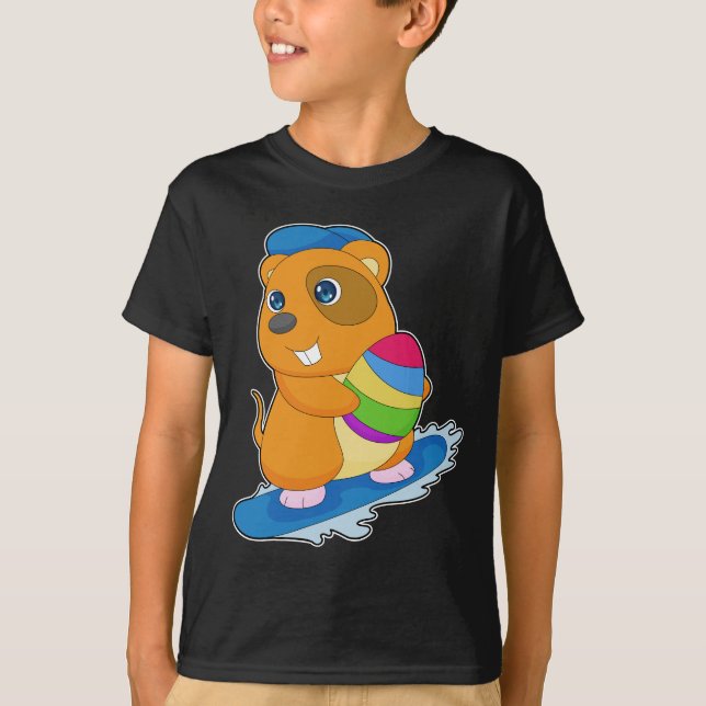Hamster Easter Snowboard T-Shirt (Front)