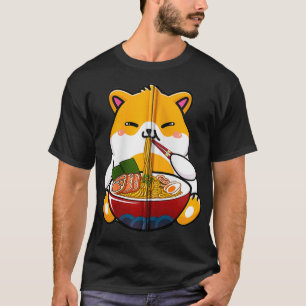 Hamster Eating Ramen Noodle Funny Japanese Kawaii T-Shirt