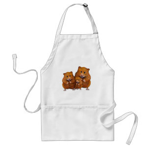 Hamster Family of Three: Cute: Colour Pencil Standard Apron