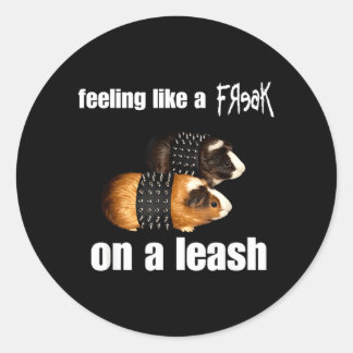 Hamster Feeling Like A On A Leash Classic Round Sticker
