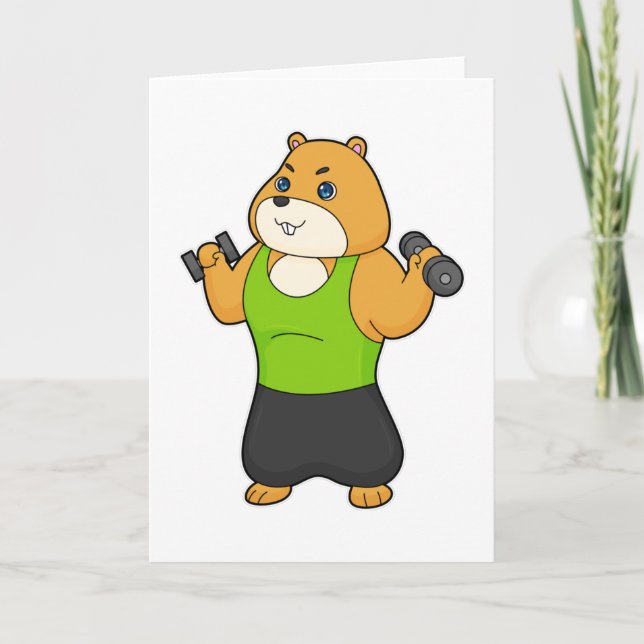 Hamster Fitness Dumbbell Card (Front)