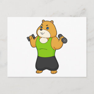 Hamster Fitness Dumbbell Postcard