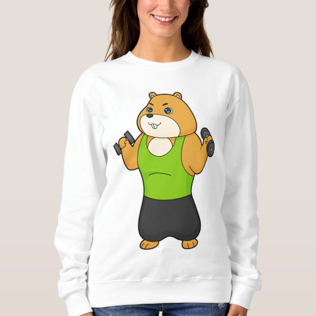 Hamster Fitness Dumbbell Sweatshirt (Front)