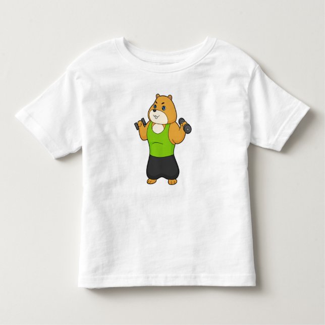 Hamster Fitness Dumbbell Toddler T-Shirt (Front)
