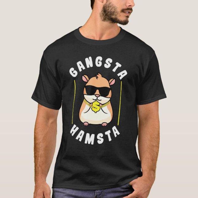 Hamster Gangsta Hamsta Sunglasses T-Shirt (Front)