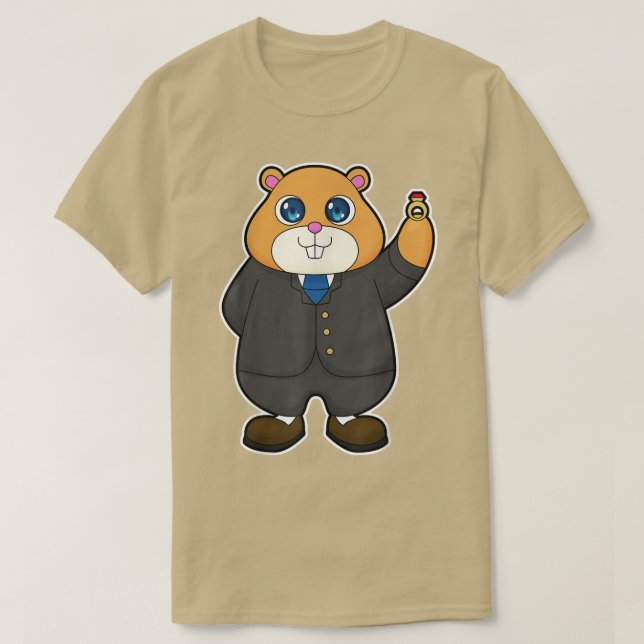 Hamster Groom Wedding ring Wedding  T-Shirt (Design Front)