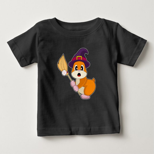Hamster Halloween Baseball Baby T-Shirt (Front)