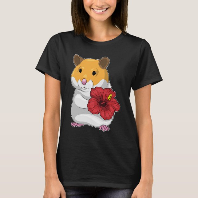 Hamster Hibiscus Flower T-Shirt (Front)