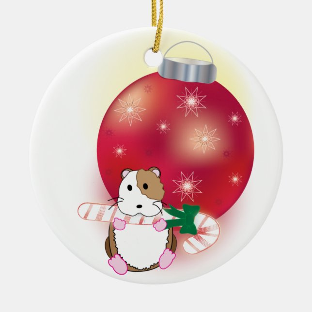 Hamster Holidays Ceramic Tree Decoration (Front)