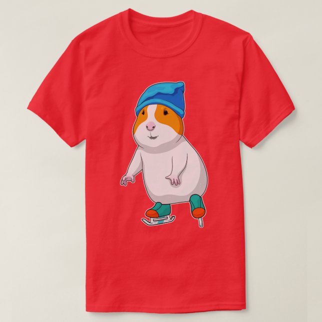 Hamster Ice skating Ice skates T-Shirt (Design Front)