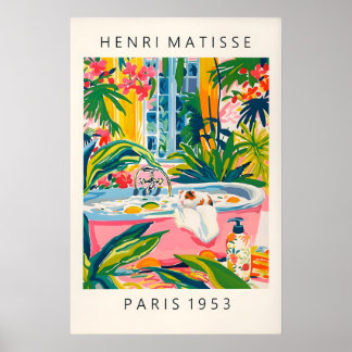 Hamster in Bathtub Art Print Tropical Bathroom