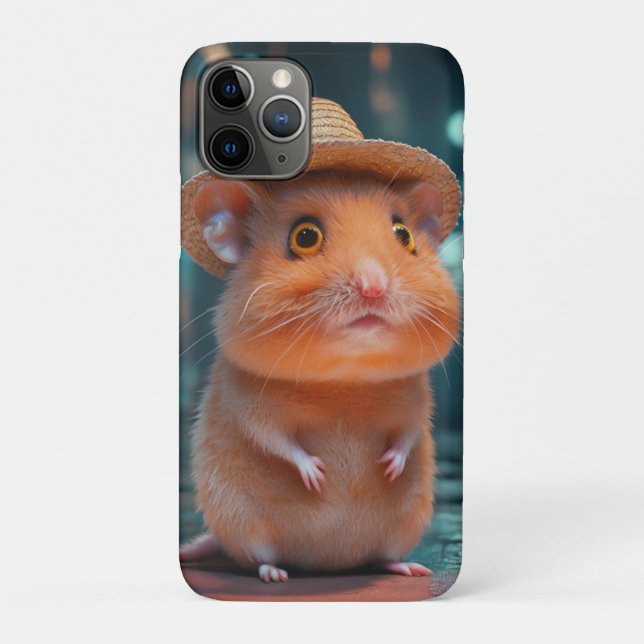 Hamster in Straw Hat - Cute Pet Design Case-Mate iPhone Case (Back)