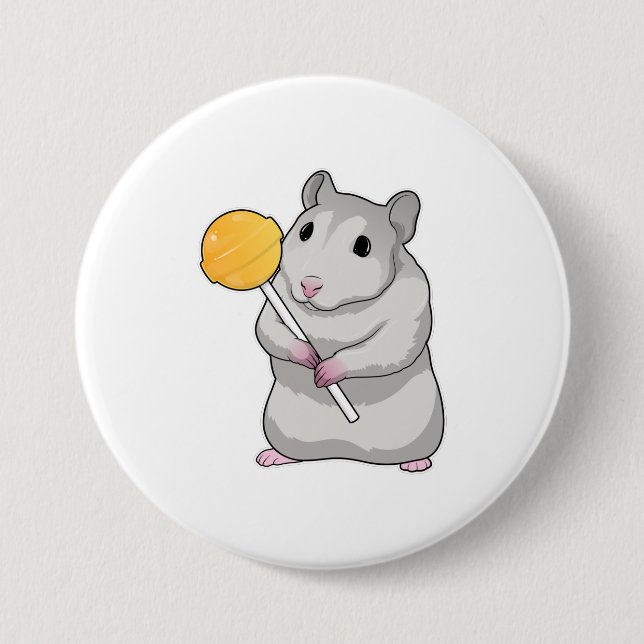 Hamster Lollipop 7.5 Cm Round Badge (Front)