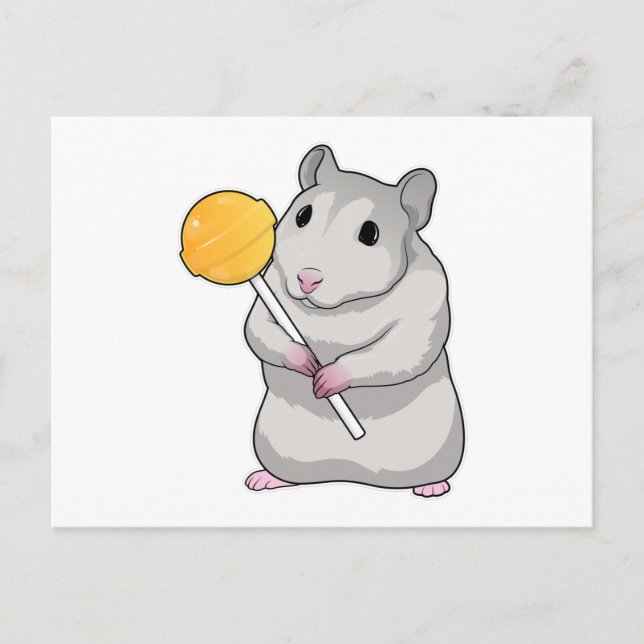 Hamster Lollipop Postcard (Front)