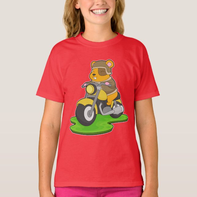 Hamster Motorcycle T-Shirt (Front)