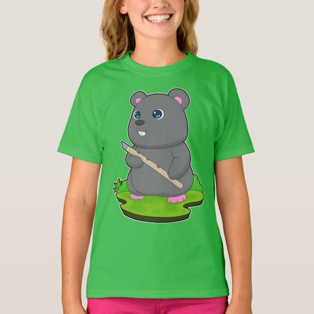 Hamster Musician Flute Music T-Shirt (Front)