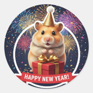 Hamster New Year Celebration Sticker