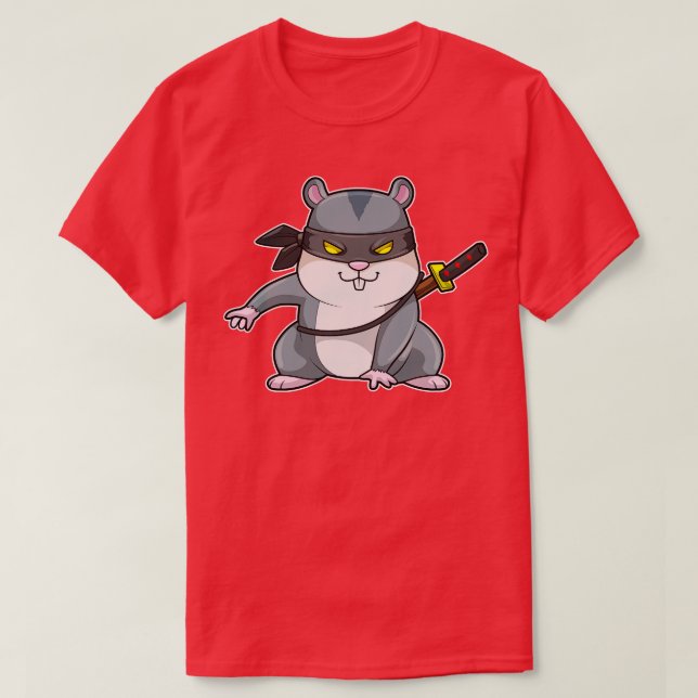 Hamster Ninja Martial Arts  T-Shirt (Design Front)