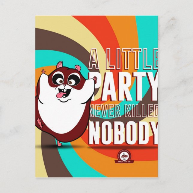 Hamster Party Invitation Postcard (Front)