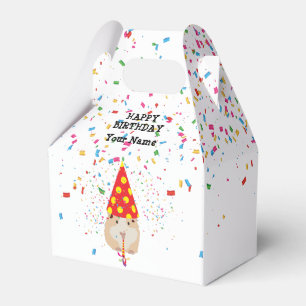 Hamster Partying - Animals at Birthday Party Favour Box