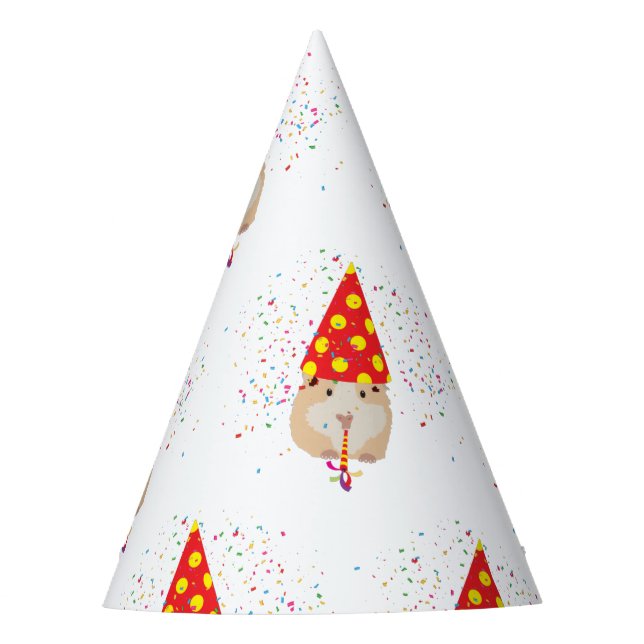 Hamster Partying - Animals Having a Party Party Hat (Front)