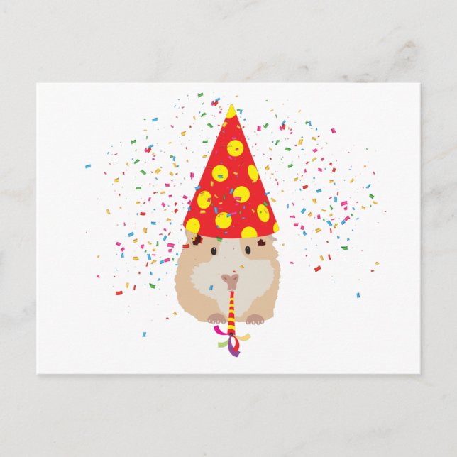 Hamster Partying - Animals Having a Party Postcard (Front)