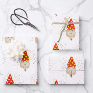 Hamster Partying - Animals Having a Party Wrapping Paper Sheet