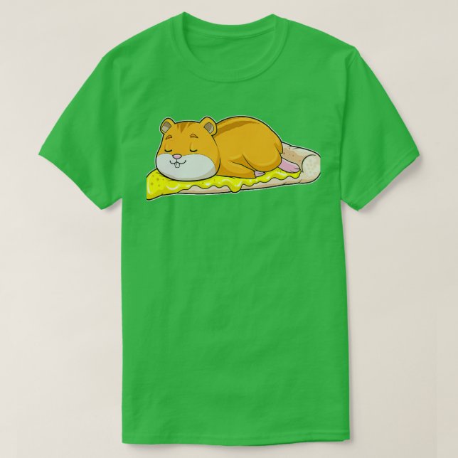 Hamster  Pizza with Cheese  T-Shirt (Design Front)
