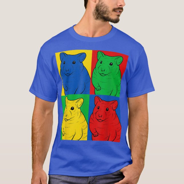 Hamster Pop Art  - Retro Rodent Tee (Front)