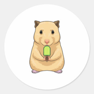 Hamster Popsicle Classic Round Sticker
