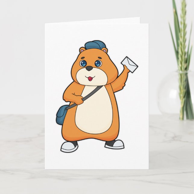 Hamster Postman Letter Card (Front)