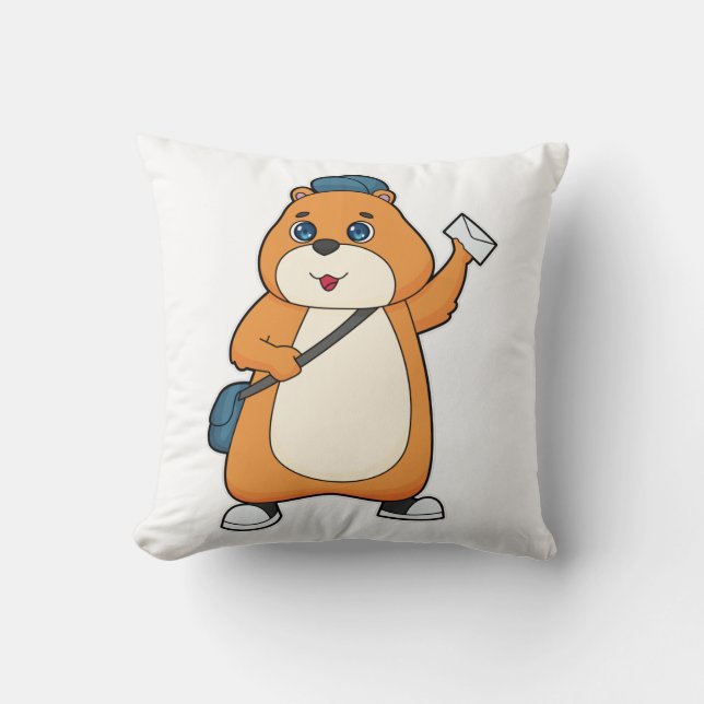 Hamster Postman Letter Cushion (Front)