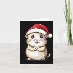 Hamster Santa Hat Pet Lover Boys Girls Kids Christ Card
