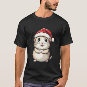 Hamster Santa Hat Pet Lover Boys Girls Kids Christ T-Shirt