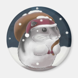 Hamster Santa Magnet