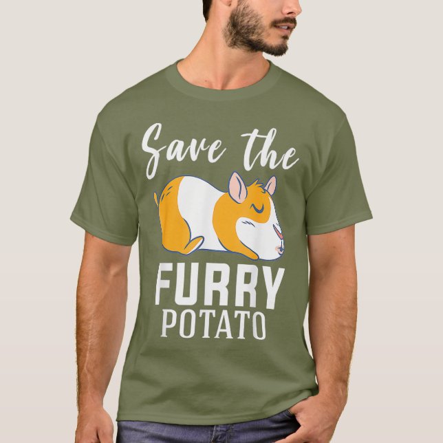 Hamster Save Furry Potato For Humourous Rodent T-Shirt (Front)