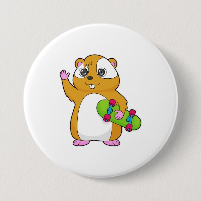 Hamster Skater Skateboard 7.5 Cm Round Badge (Front)