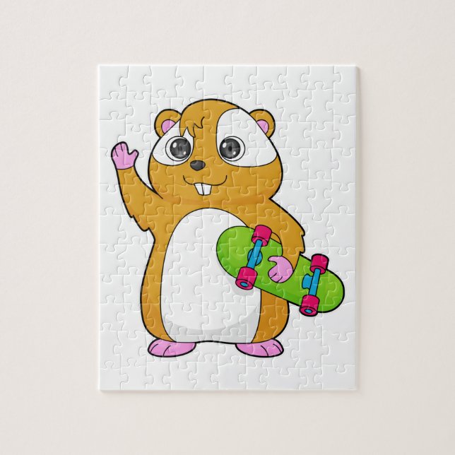 Hamster Skater Skateboard Jigsaw Puzzle (Vertical)