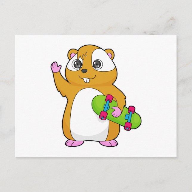 Hamster Skater Skateboard Postcard (Front)