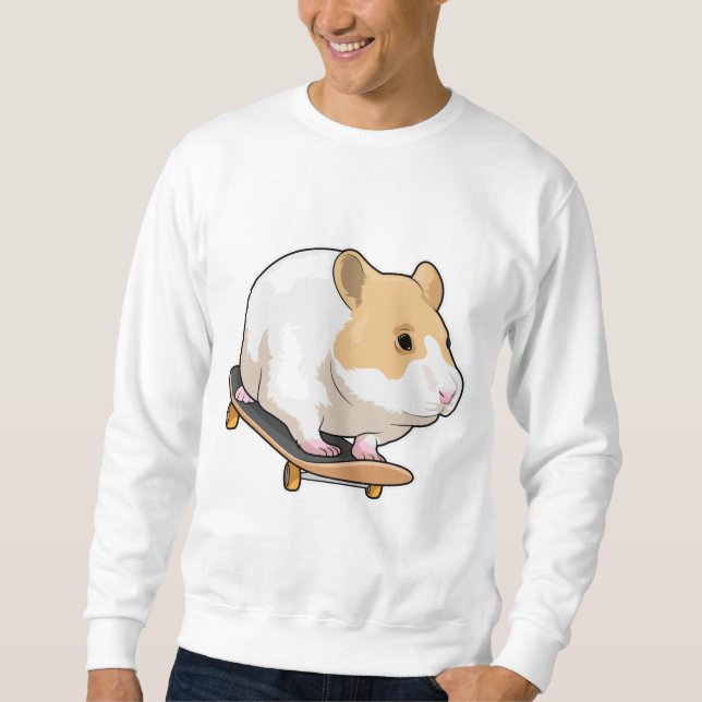 Hamster Skater Skateboard Sweatshirt (Front)