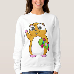 Hamster Skater Skateboard Sweatshirt