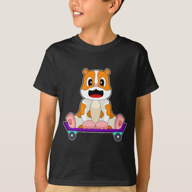 Hamster Skater Skateboard T-Shirt (Front)