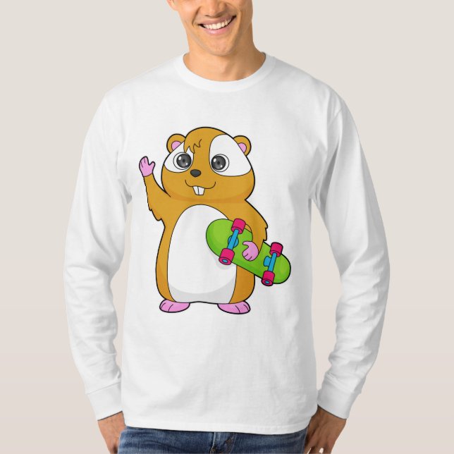 Hamster Skater Skateboard T-Shirt (Front)