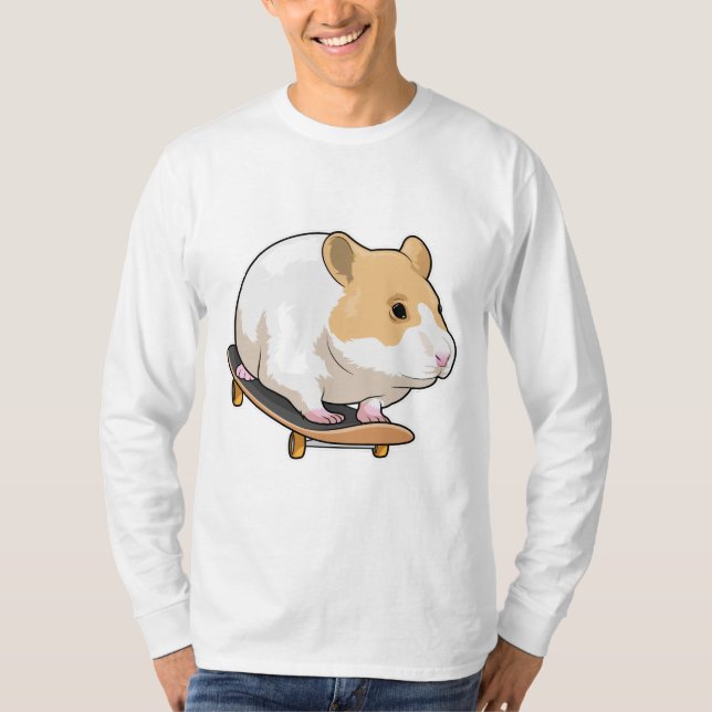 Hamster Skater Skateboard T-Shirt (Front)
