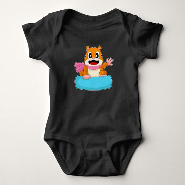 Hamster Snowboard Winter sports Baby Bodysuit (Front)