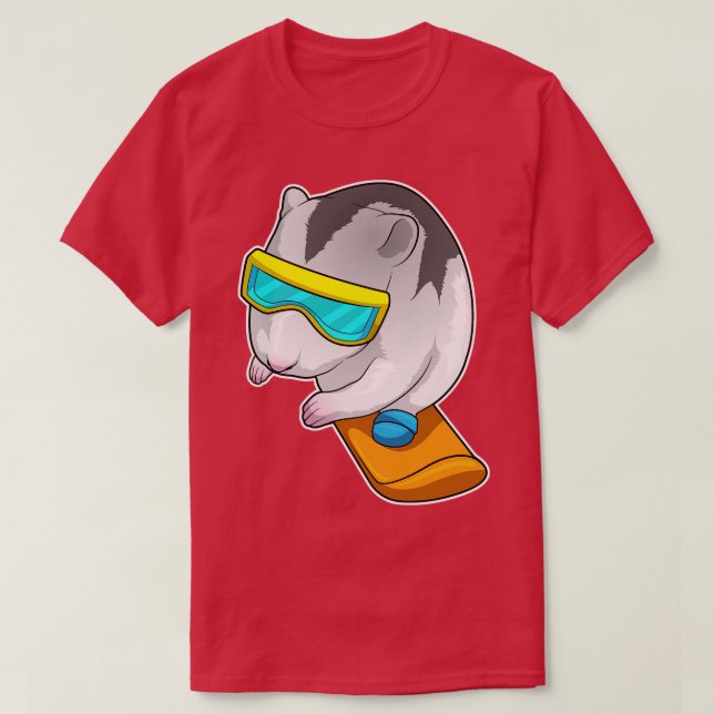 Hamster Snowboarder Snowboard T-Shirt (Design Front)