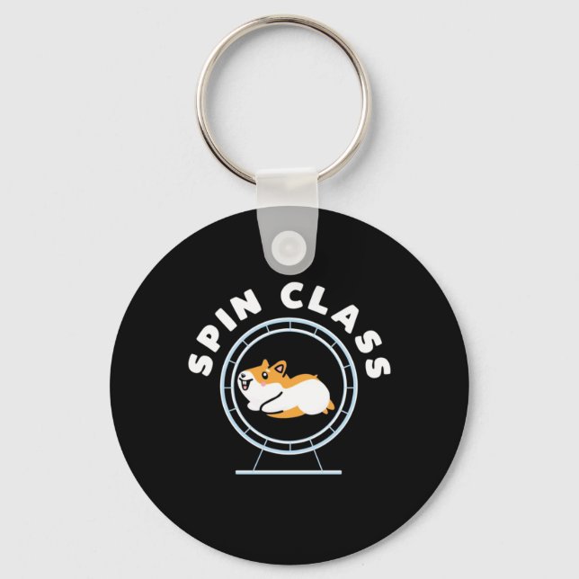 Hamster Spin Class Key Ring (Front)