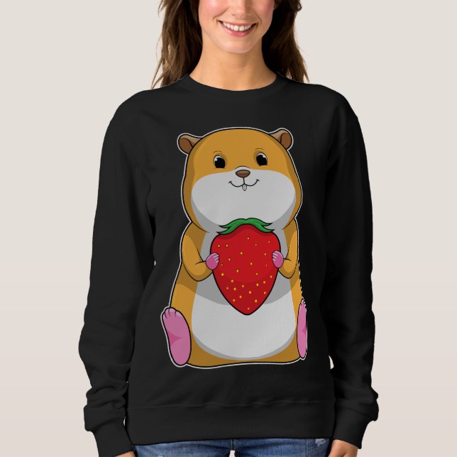 Hamster Strawberry Fruit Sweatshirt (Front)