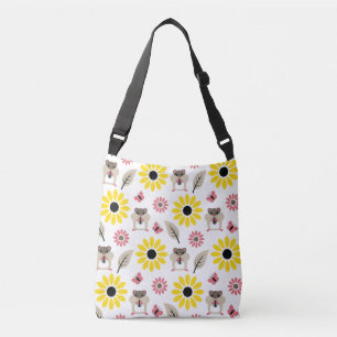 Hamster & Sunflower seamless pattern Crossbody Bag