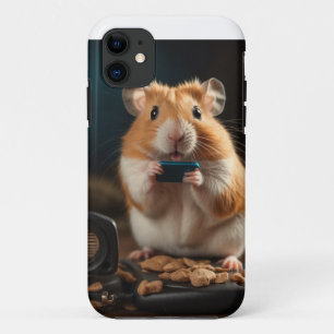 Hamster talking on cell phone Case-Mate iPhone case